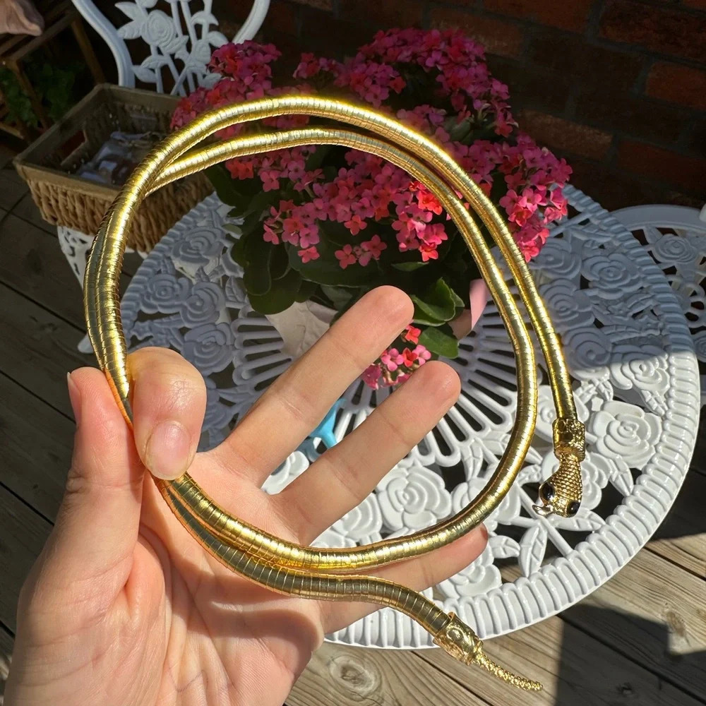 Serpenti Gold Magic Snake Cool Bendy Multilayer Necklace - Picture 14 of 17